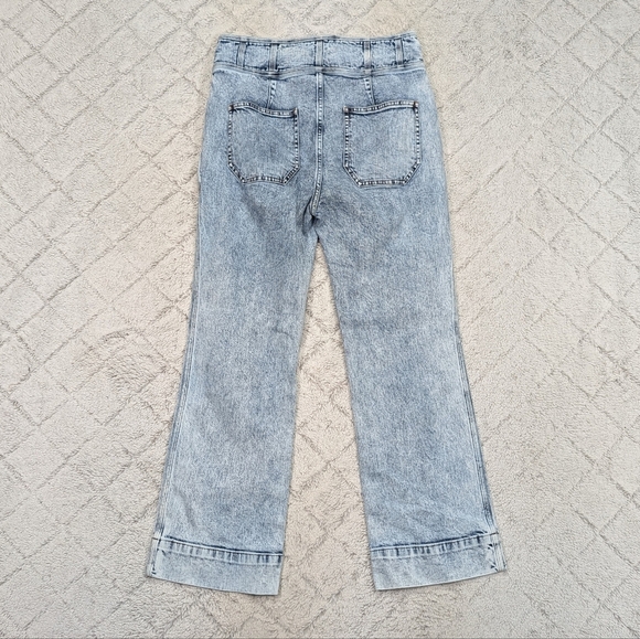 Ulla Johnson Jeans Womens 12 Blue Acid Wash Ellis Straight Kick Flare High Rise - Picture 9 of 10
